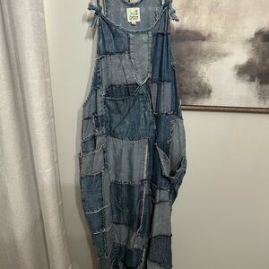 Jaded gypsy Boho Patchwork Denim overalls